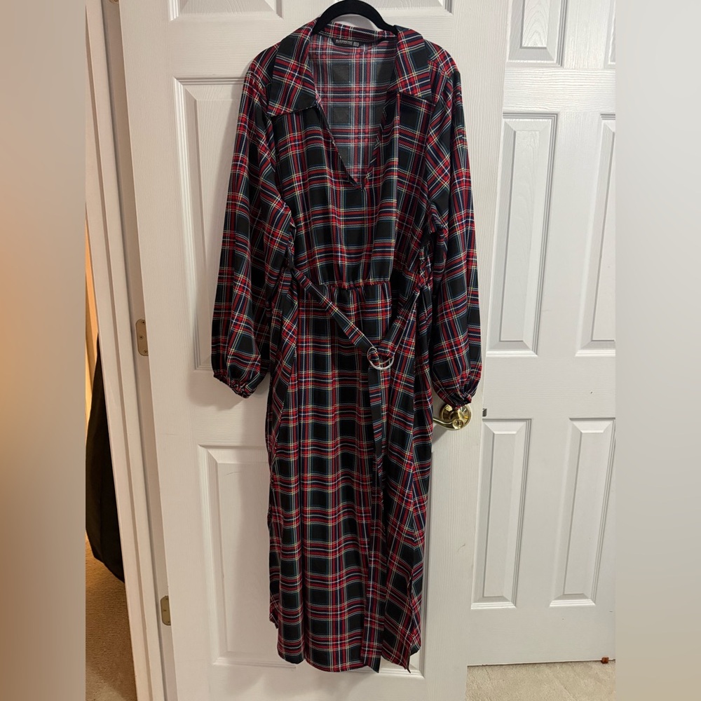 BloomChic Red and Black Plaid Coat